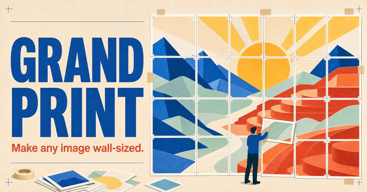 Grand Print artwork assembled from a grid of paper sheets